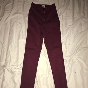 High wasted Maroon FashionNova jeans